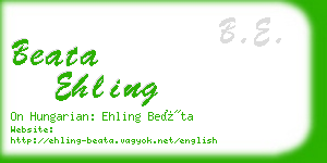beata ehling business card